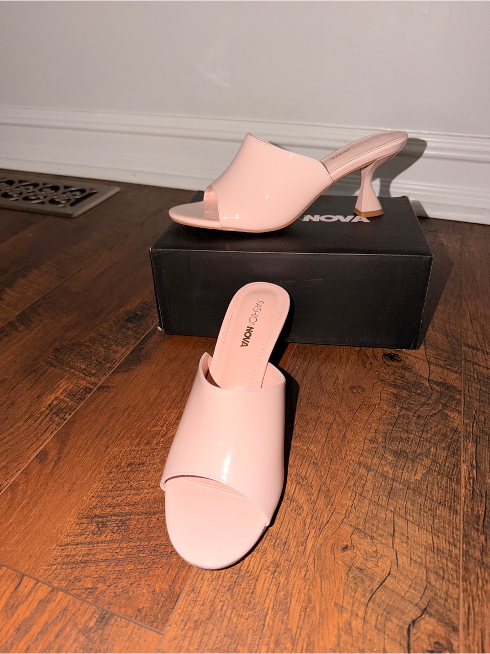 Fashion Nova Pink Patent Slide Mule